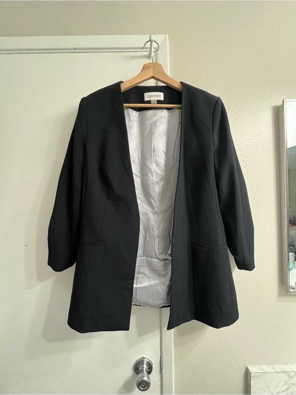 Calvin Klein Black Open-Front Women's Blazer Jacket